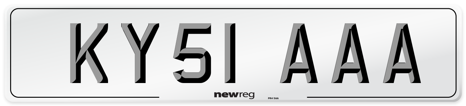 KY51 AAA Front Number Plate