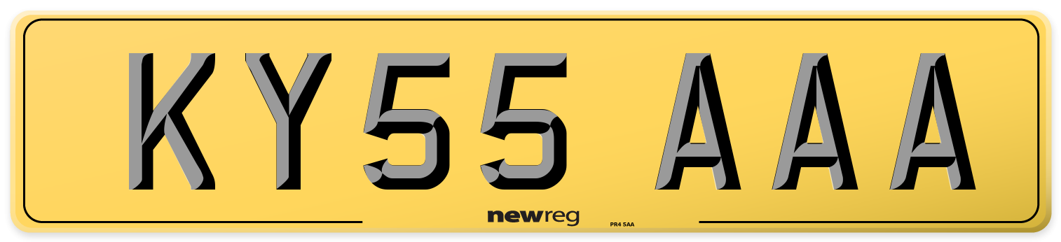 KY55 AAA Rear Number Plate