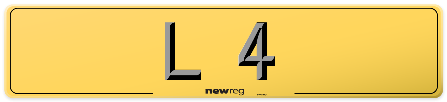 L 4 Rear Number Plate