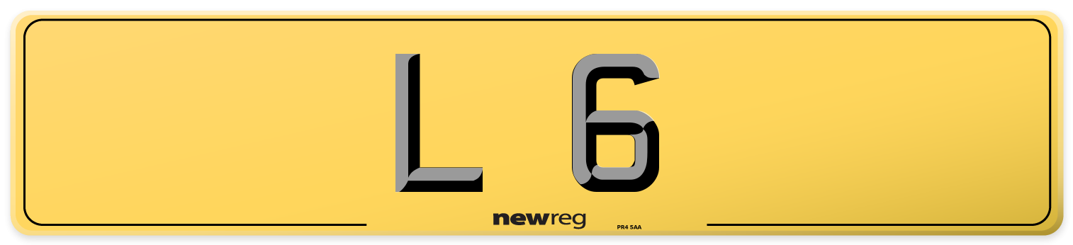 L 6 Rear Number Plate