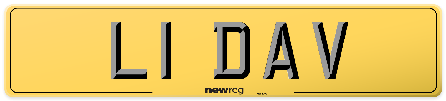 L1 DAV Rear Number Plate