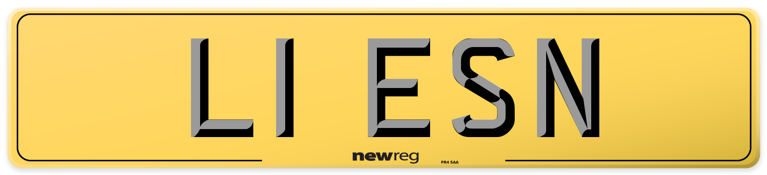 L1 ESN Rear Number Plate