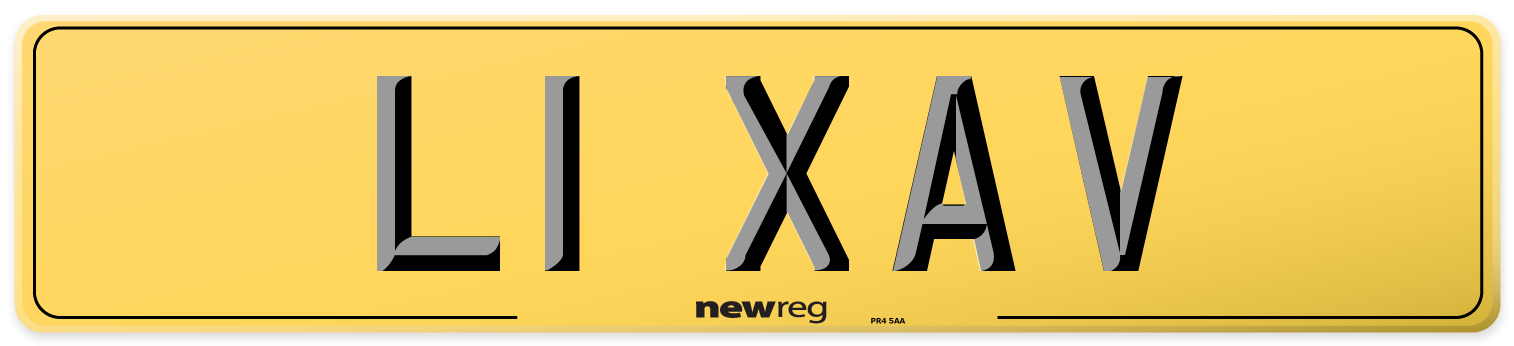 L1 XAV Rear Number Plate