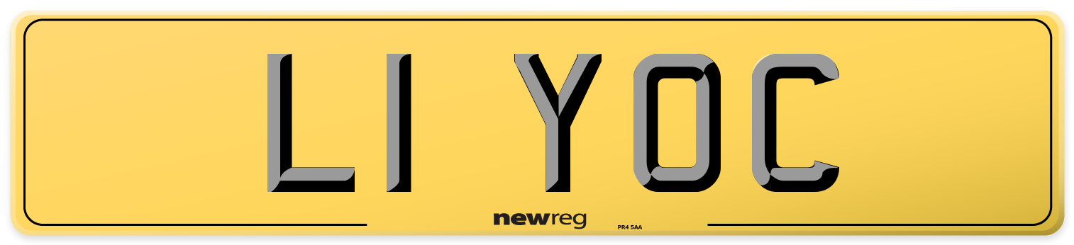 L1 YOC Rear Number Plate