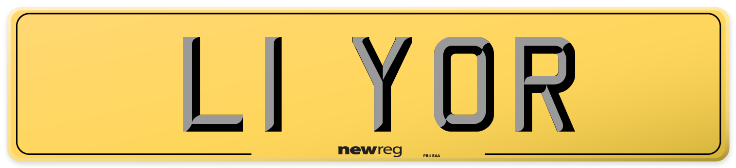 L1 YOR Rear Number Plate