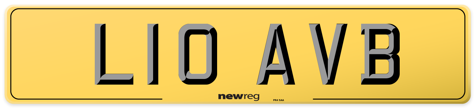 L10 AVB Rear Number Plate
