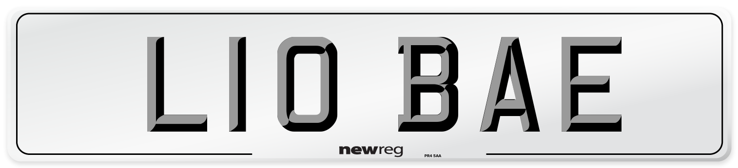 L10 BAE Front Number Plate