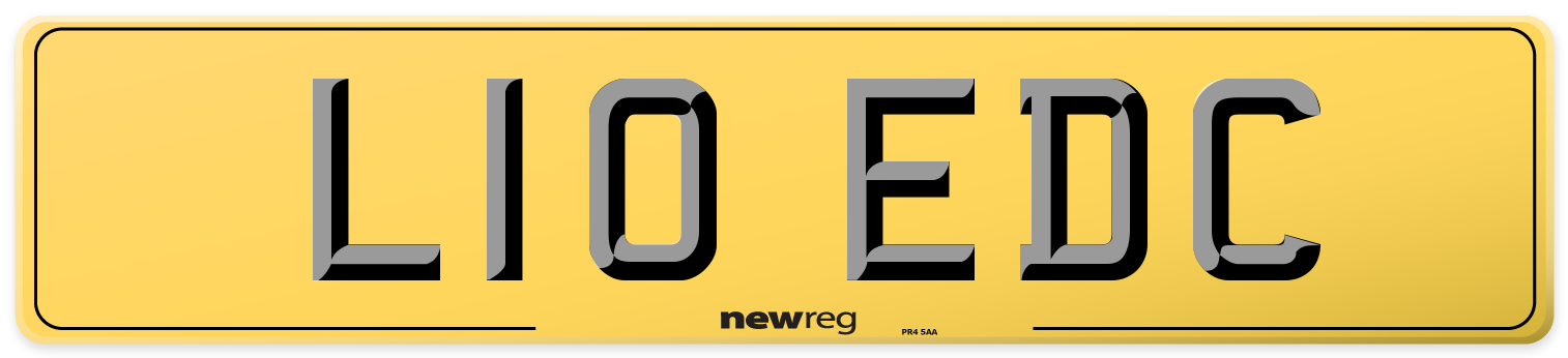 L10 EDC Rear Number Plate