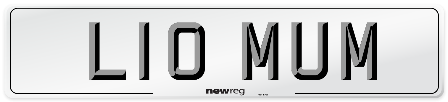L10 MUM Front Number Plate