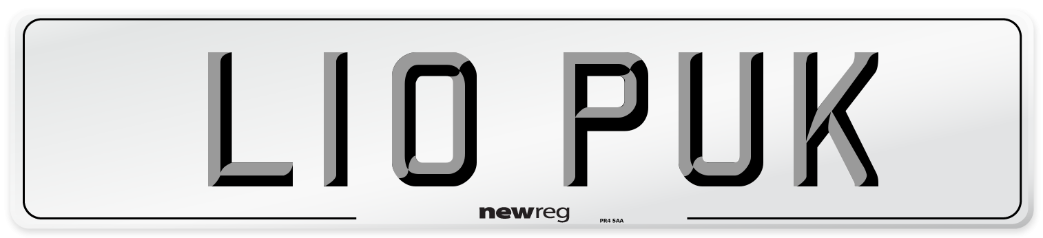 L10 PUK Front Number Plate