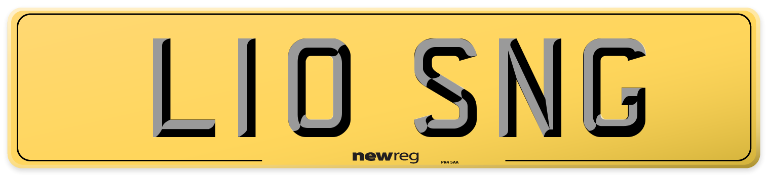 L10 SNG Rear Number Plate