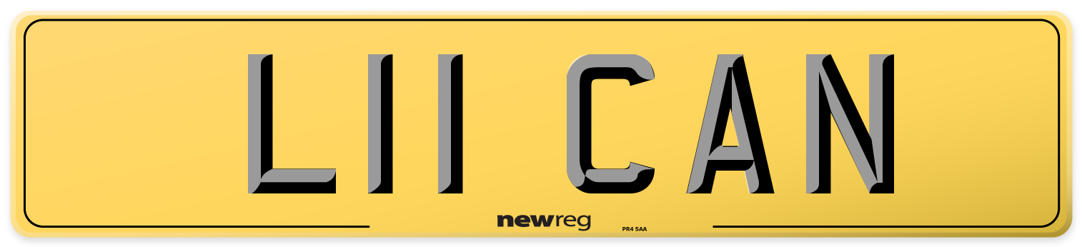 L11 CAN Rear Number Plate