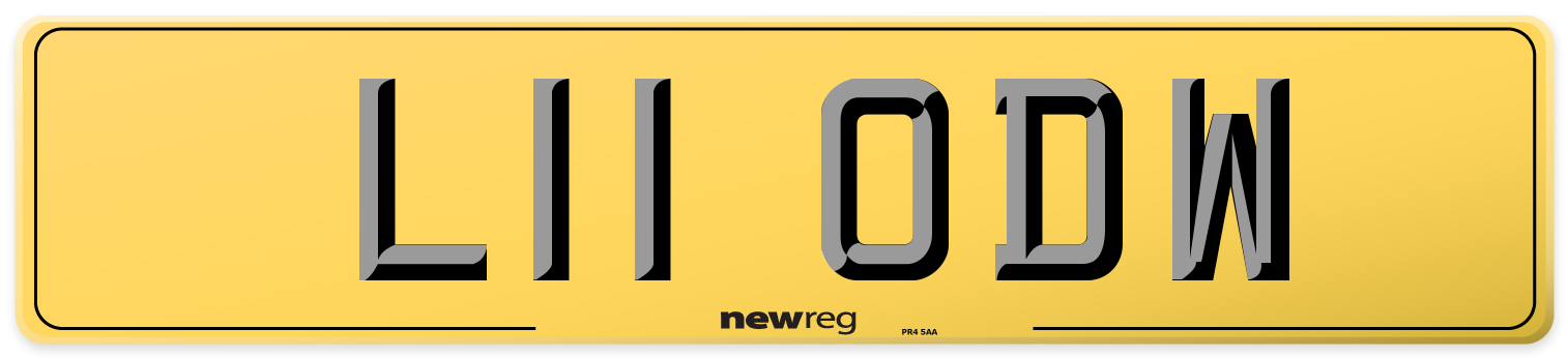 L11 ODW Rear Number Plate