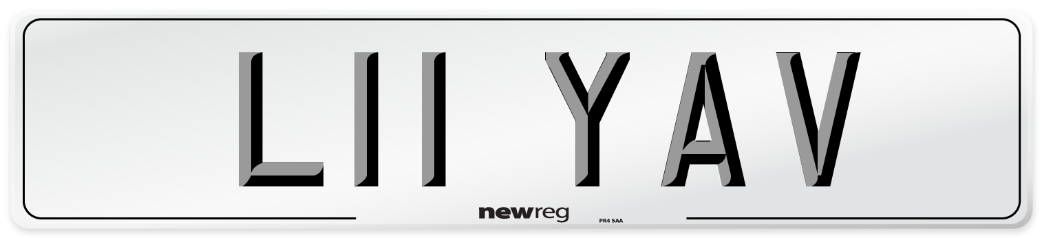 L11 YAV Front Number Plate
