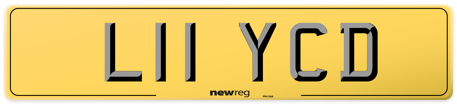 L11 YCD Rear Number Plate