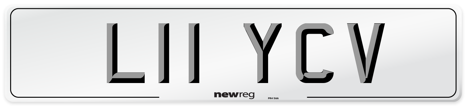L11 YCV Front Number Plate