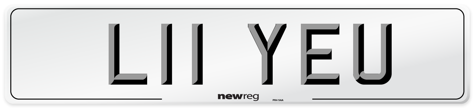 L11 YEU Front Number Plate