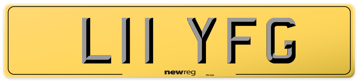 L11 YFG Rear Number Plate