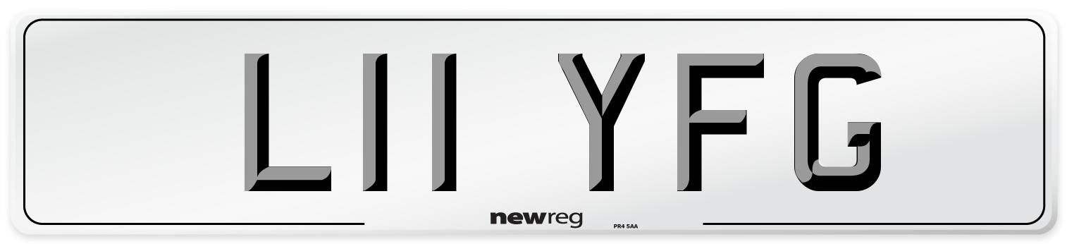 L11 YFG Front Number Plate
