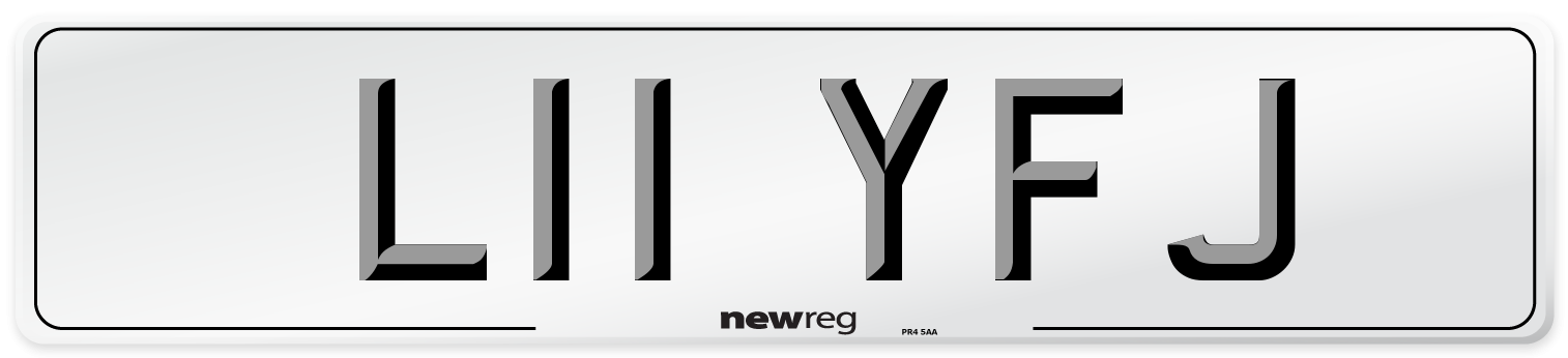 L11 YFJ Front Number Plate