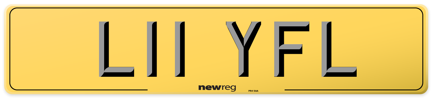 L11 YFL Rear Number Plate