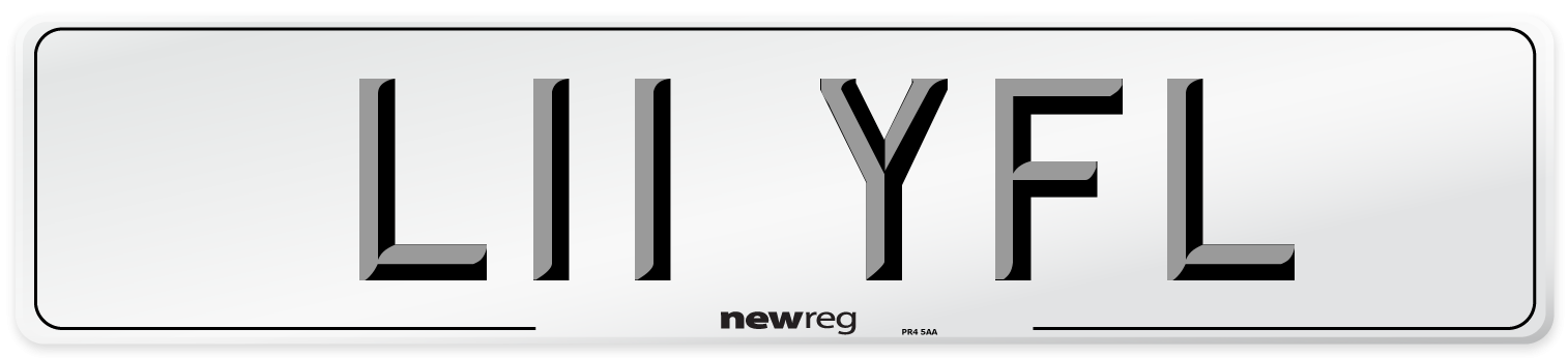 L11 YFL Front Number Plate