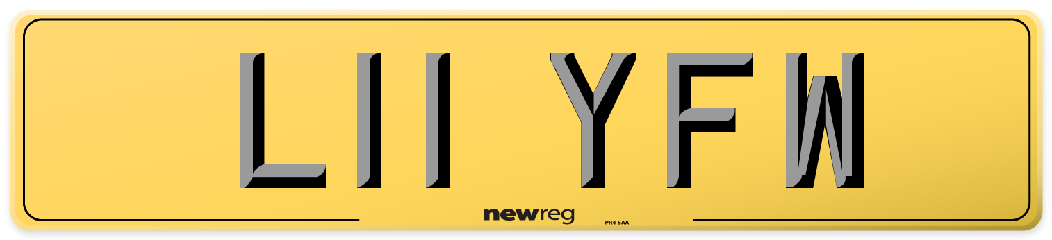 L11 YFW Rear Number Plate