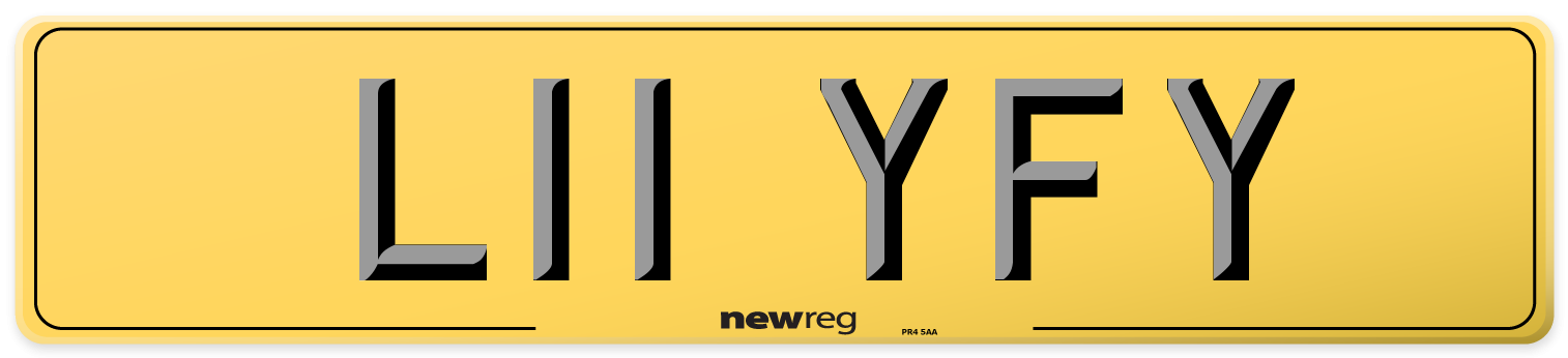 L11 YFY Rear Number Plate