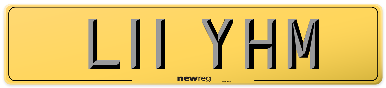 L11 YHM Rear Number Plate