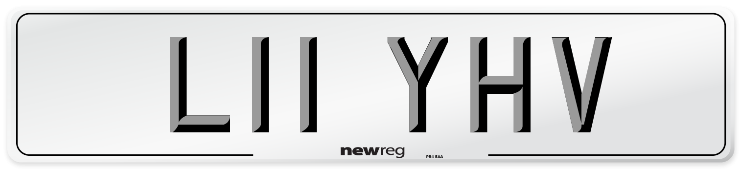 L11 YHV Front Number Plate