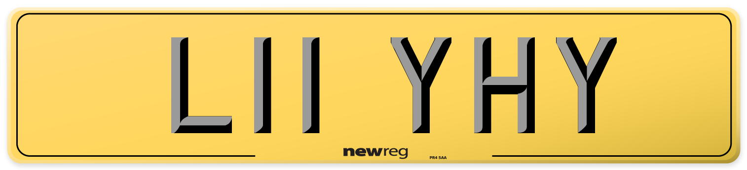 L11 YHY Rear Number Plate