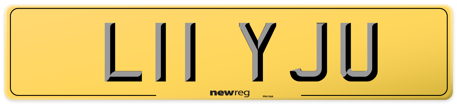 L11 YJU Rear Number Plate