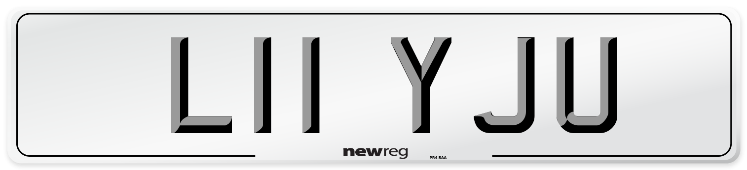 L11 YJU Front Number Plate