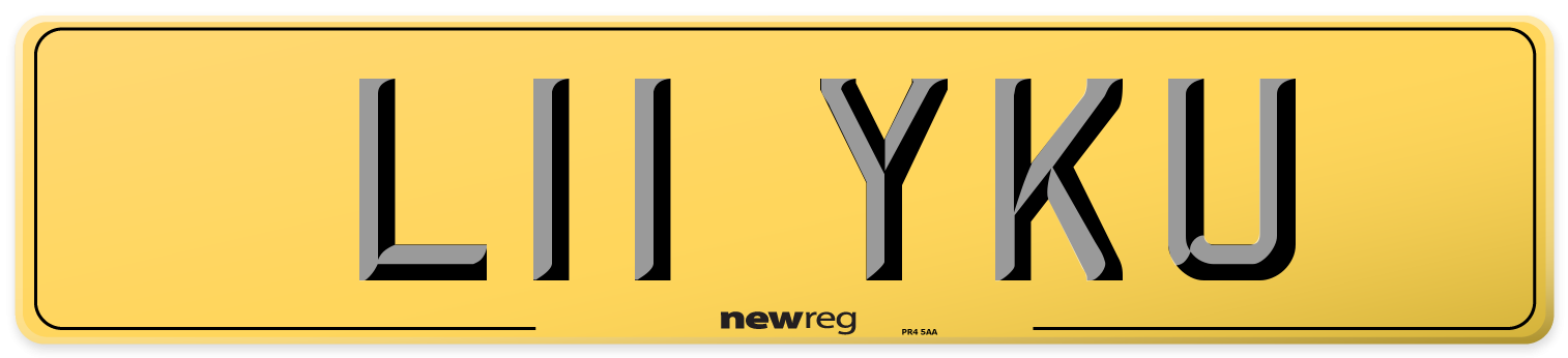 L11 YKU Rear Number Plate