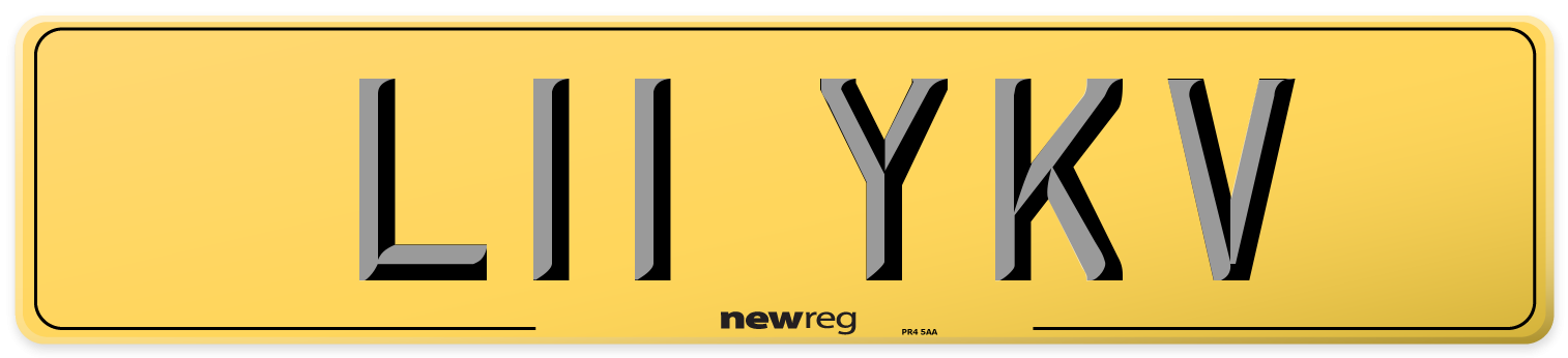 L11 YKV Rear Number Plate