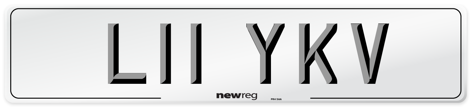 L11 YKV Front Number Plate