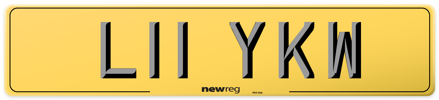 L11 YKW Rear Number Plate