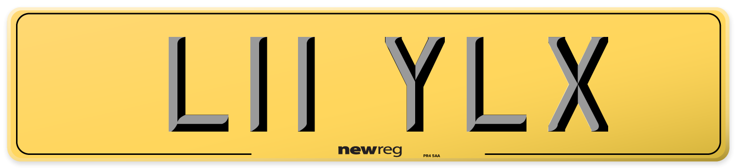 L11 YLX Rear Number Plate