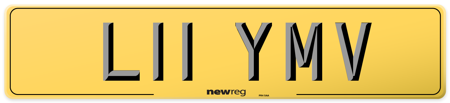 L11 YMV Rear Number Plate