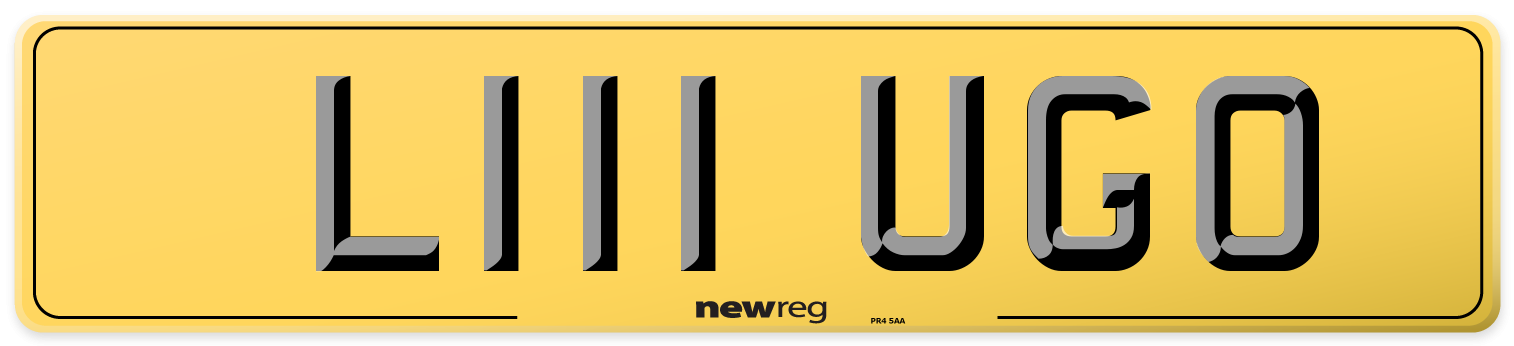 L111 UGO Rear Number Plate
