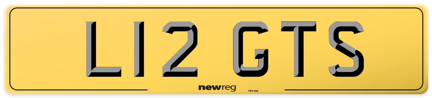 L12 GTS Rear Number Plate