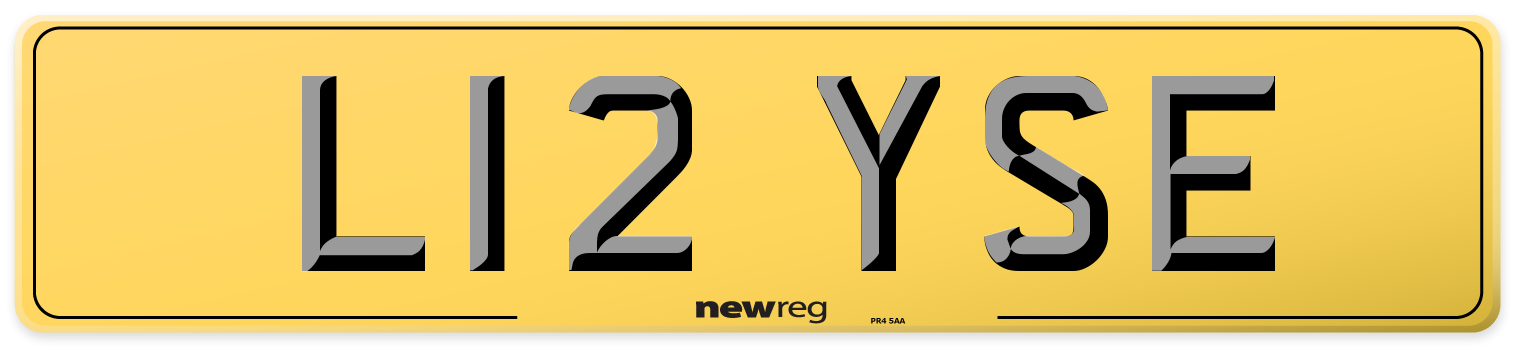 L12 YSE Rear Number Plate