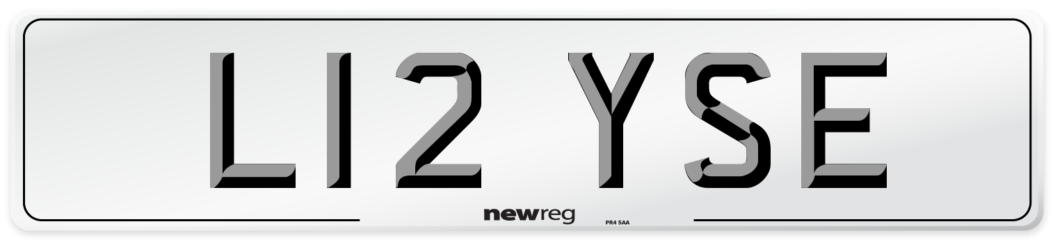 L12 YSE Front Number Plate