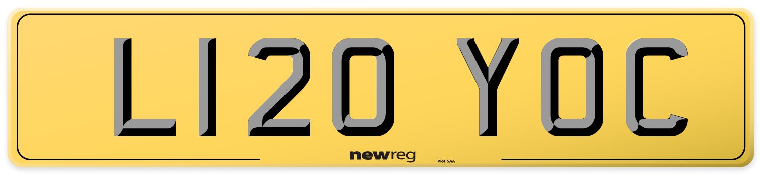L120 YOC Rear Number Plate