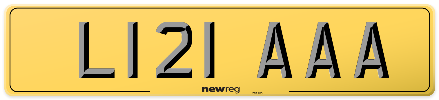 L121 AAA Rear Number Plate