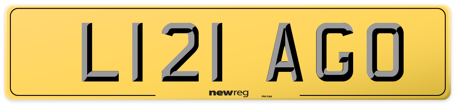 L121 AGO Rear Number Plate