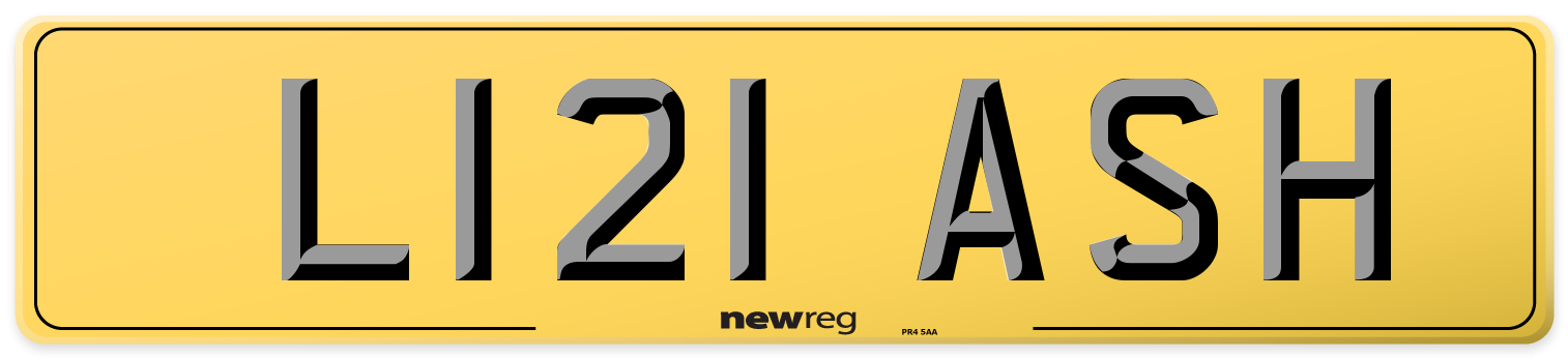 L121 ASH Rear Number Plate