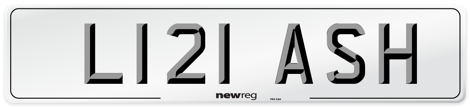 L121 ASH Front Number Plate