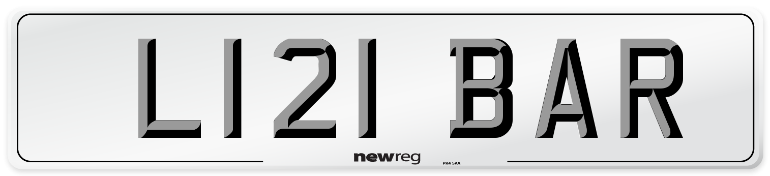 L121 BAR Front Number Plate