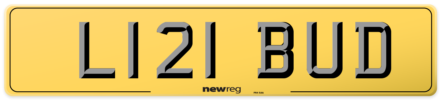 L121 BUD Rear Number Plate